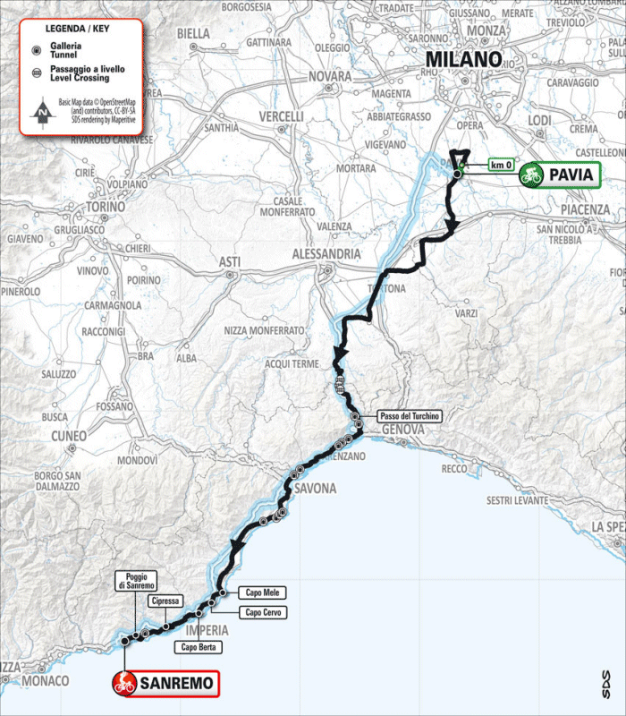 Ciclismo MilanoSanremo Percorso